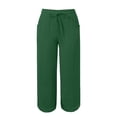 thumbnail image 3 of JJHGVB Cropped Trouser Thin Pants Capris pedal pushers for women Cropped Lounge Trousers Capris with Pockets women's capris Lightweight Wide Leg Trousers Baggy Straight Leg Gauze Pant Z1- 3XL, 3 of 5