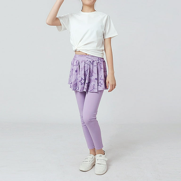 ibiyuan Girls Yoga Leggings in Running Tennis Skirt Pants - Main Image