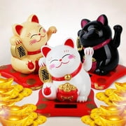 Chinese Lucky Waving Cat Figure with Moving Arm 3 Feng Neko Shui Maneki S3A0