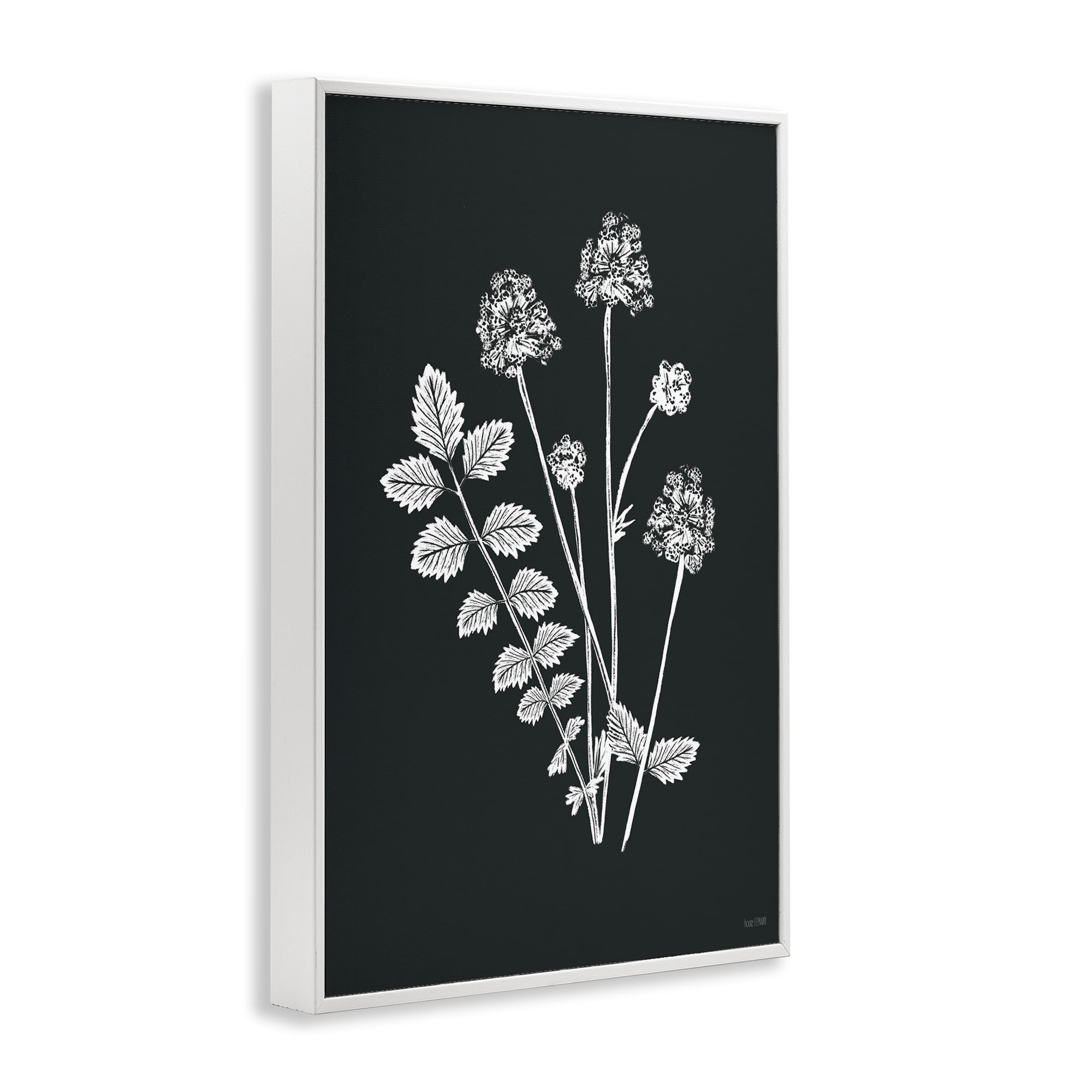 Stupell Industries Herb Bunches Impression Botanical & Floral Painting White Framed Art Print Wall Art, 12 x 18