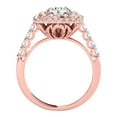 thumbnail image 4 of 2.00 Carat Halo Moissanite Diamond Engagement Rings For Women In 14K Solid Rose Gold Size 7, 4 of 6