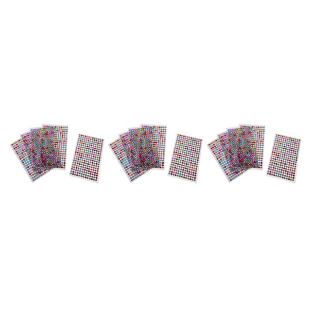 VONKY 5 Pcs Dazzling Crystal Rhinestone Gem Decorative Stickers 3mm mixed color 6mm 5 Pcs 3Set