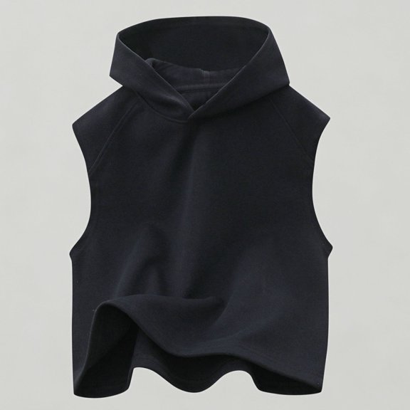 Xijirk Kids' Sleeveless Hoodie Tank Top Casual Summer Tee with Hood Shirt for Boys & Girls,13-14 Years