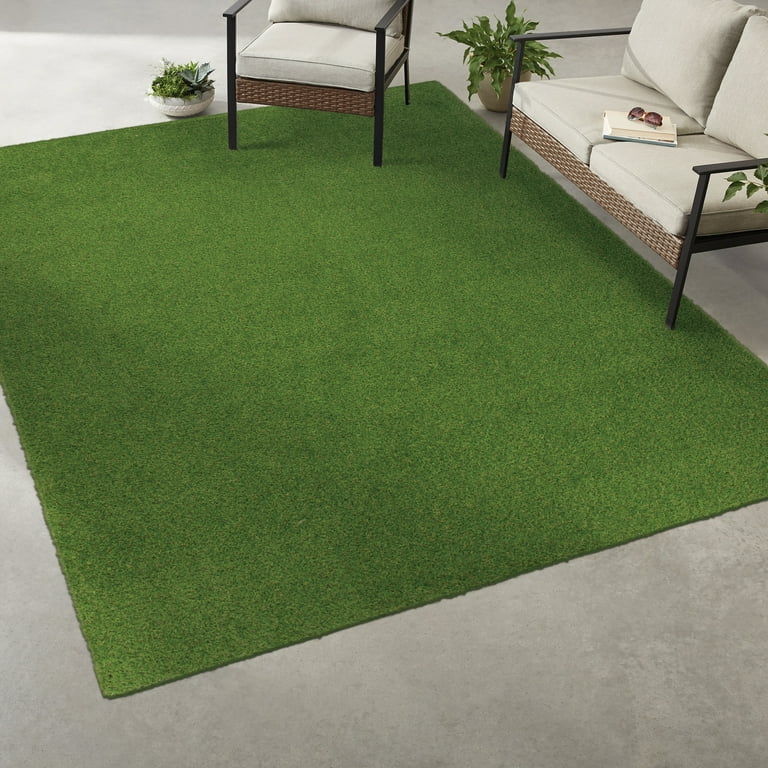 Free Shipping! Mainstays 7x10 Green Faux Grass Outdoor Rug, All