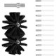 thumbnail image 1 of Kit de cepillos para limpieza de chimeneas, diámetro 100 mm, herramientas para limpieza de chimeneas El kit de cepillos para chimeneas incluye 9 tigres flexibles de 410 mm y 2 cabezales de cepillo de, 1 of 5