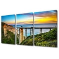 thumbnail image 4 of TISHIRON 3PCS Framed Canvas Wall Art Set,36"x24" California Bixby Creek Bridge at Dusk Canvas Art Decor, 4 of 7