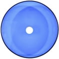 thumbnail image 3 of Novatto TIG-8025ORB Blu Clear Blue Round Glass Vessel Bath Sink with Oil Rubbed Bronze Pop-Up Drain, Mounting Ring, 3 of 4