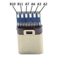 thumbnail image 6 of FVH 5set DIY 24pin USB 3.1 Type C USB-C Male Plug Connector SMT type with Black Housing Cover, 6 of 7