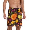 thumbnail image 2 of Naloa Autumn Harvest Pumpkin Joy Men's Short Pajama Pants, Pj Shorts, Lounge Comfort Shorts-4X-Large, 2 of 6