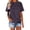 Dark Purple, variant on MEICHEN Women's Fashionable Printed T Shirt Casual Round Neck Short Sleeved Blouse Summer Women's Top