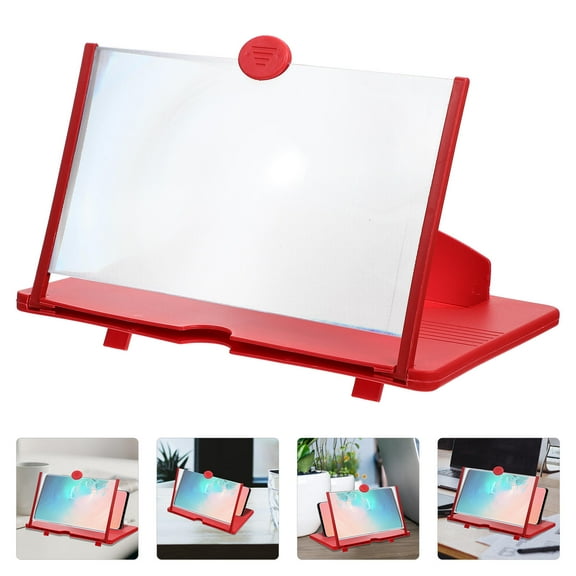 Niceauty Red Phone Screen Magnifier with Adjustable Stand for Hands Free Viewing and Eye Comfort