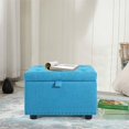 thumbnail image 3 of Spirit up Art 25" Wide Fabric Tufted Storage Ottoman in Blue, 3 of 9