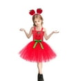 thumbnail image 6 of Spazoro Girls Mesh Tulle Princess Dress, Cosplay Party Dresses Performance Girls Halloween Costumes Red Size 2XL, 6 of 9