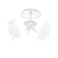 thumbnail image 5 of LOLIPPYY Miniature White Garden Table and Chairs Set, Decorative Outdoor Patio Ornament for Dollhouse, 5 of 7