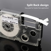 GREENCYCLE 3PK Black on White Label Tape Compatible for Casio XR12WE XR-12WE (12mm 1/2''x 8m 26ft) EZ Label Printer