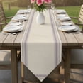 thumbnail image 6 of Purple Grid Stripes Table Runner Linen Burlap Table Runner 72 Inches Long Boho Minimalist Lines Texture Beige Dresser Scarves for Kitchen Island Coffee Dining Room Party Wedding Holiday Decor 18"x72", 6 of 8