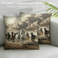 thumbnail image 3 of COMIO Horse Throw Pillow Covers Soft Galloping Horse Pillow Cases Cushion Covers for Living Room Bedroom Cute Animal Black Decor Decorative Throw Pillowcases for Sofa Couch Chair, 3 of 5