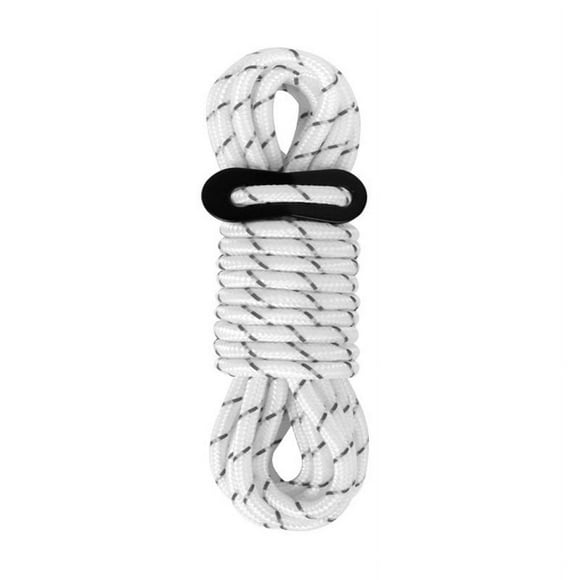 Nvzi 2 cordones de nailon trenzado de 5 mm para acampar, hamacas, tendederos, senderismo y pesca, 4 yardas, color blanco