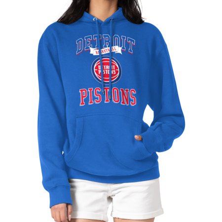 Women s G-III 4Her by Carl Banks Blue Detroit Pistons Graphic Fleece Pullover Hoodie