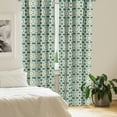 thumbnail image 2 of Ambesonne Teal Curtains, Moroccan Star Ornament, Pair of 28"x84", Teal Marigold, 2 of 5
