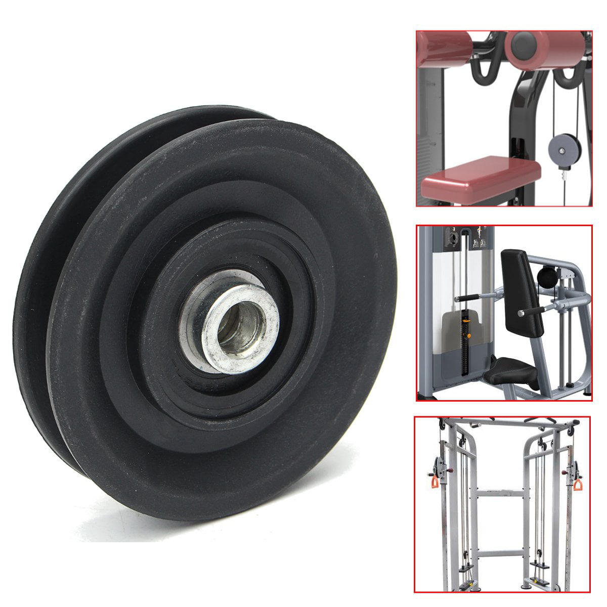 90mm Gym Pulley Replacement w/Bearings Pully Cable Machine  Home Fitness Workout 