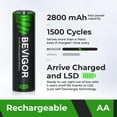 thumbnail image 2 of Pilas AA recargables Bevigor 2800 mAh de alta capacidad, 24 unidades, 2 of 6