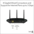 thumbnail image 5 of NETGEAR 4-Stream WiFi 6 Router (R6700AX) ? AX1800 Wireless Speed (Up to 1.8 Gbps) | 1,500 sq. ft. Coverage, 5 of 8
