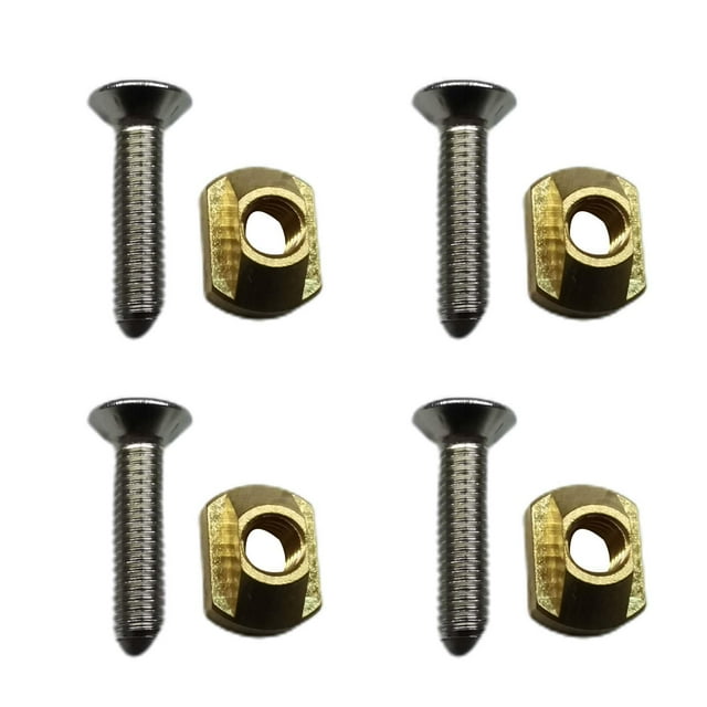4 Set Hydrofoil Mounting T Nuts M8 Steel Lightweight Sliding T Nuts Hydrofoil T Nuts Set Durable for Paddle Board Hydrofoil Tracks Fittings Gold
