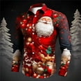 thumbnail image 2 of Men Shirts Mens Christmas Santa Digital 3D Printed Button Lapel Long Sleeve Shirt Top Stylish Comfortable Casual Wear for Holidays Parties, 2 of 4