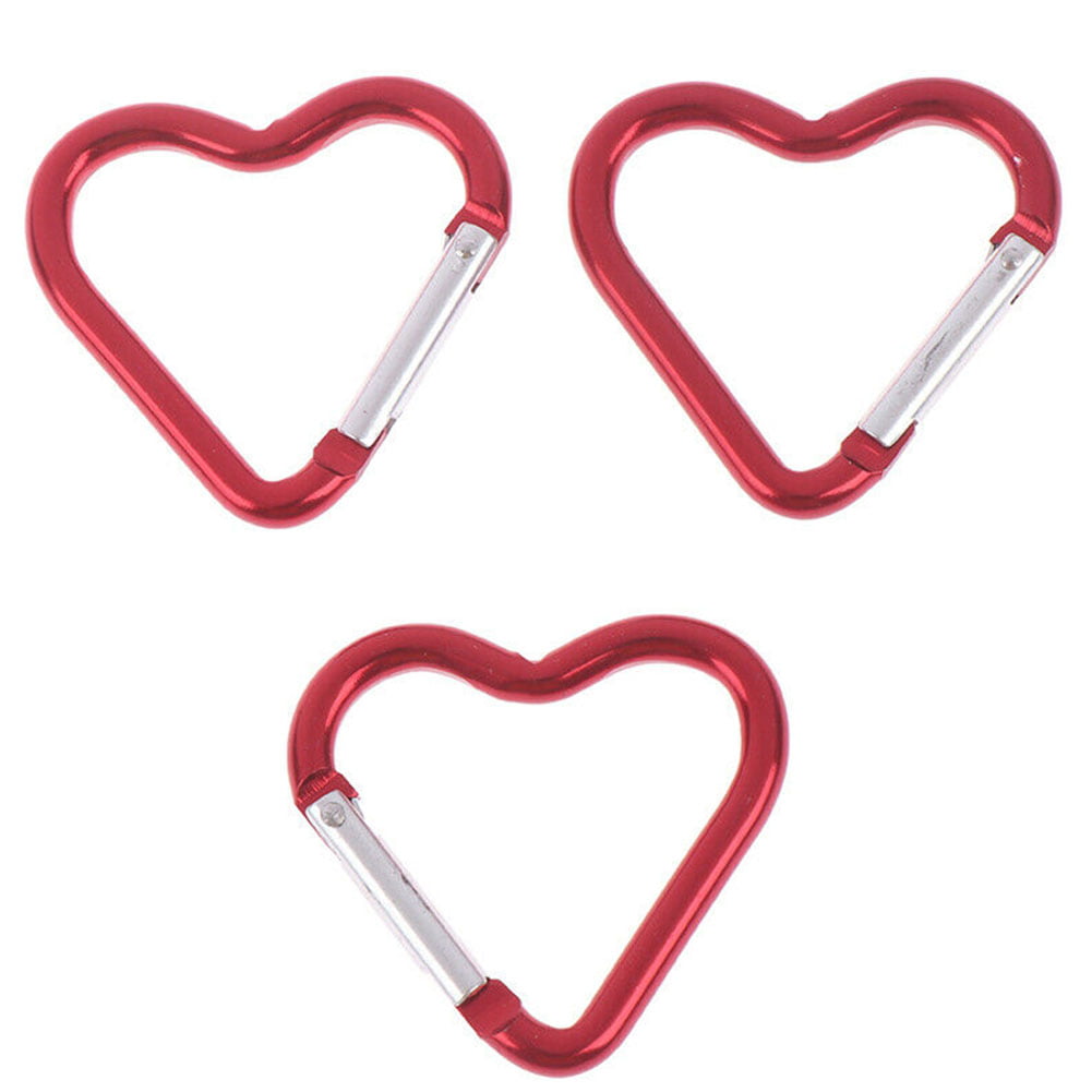 3pcs multi functioned aluminum alloy fast hanging heart shaped carabiner camping 