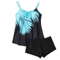 thumbnail image 5 of Qingpeng Plus Size Womens Two Piece Tankini Swimsuit Set Bathing Halter，Printed Top and High Waisted Boyshorts Bathing Suit, 5 of 6