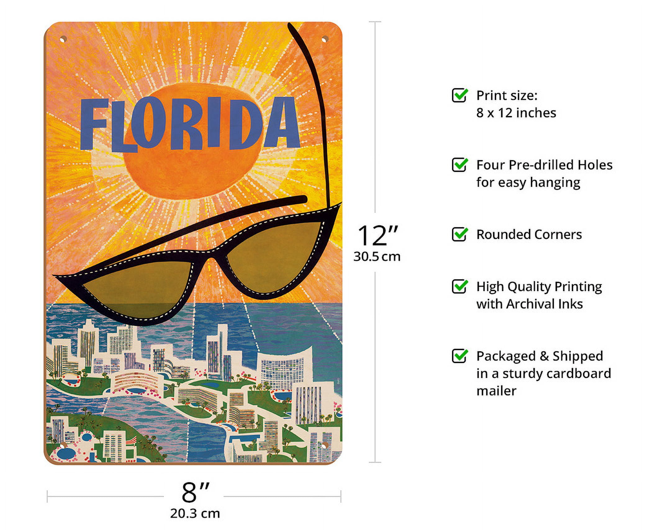 Miami Florida - The Sunshine State - Vintage Travel Poster by