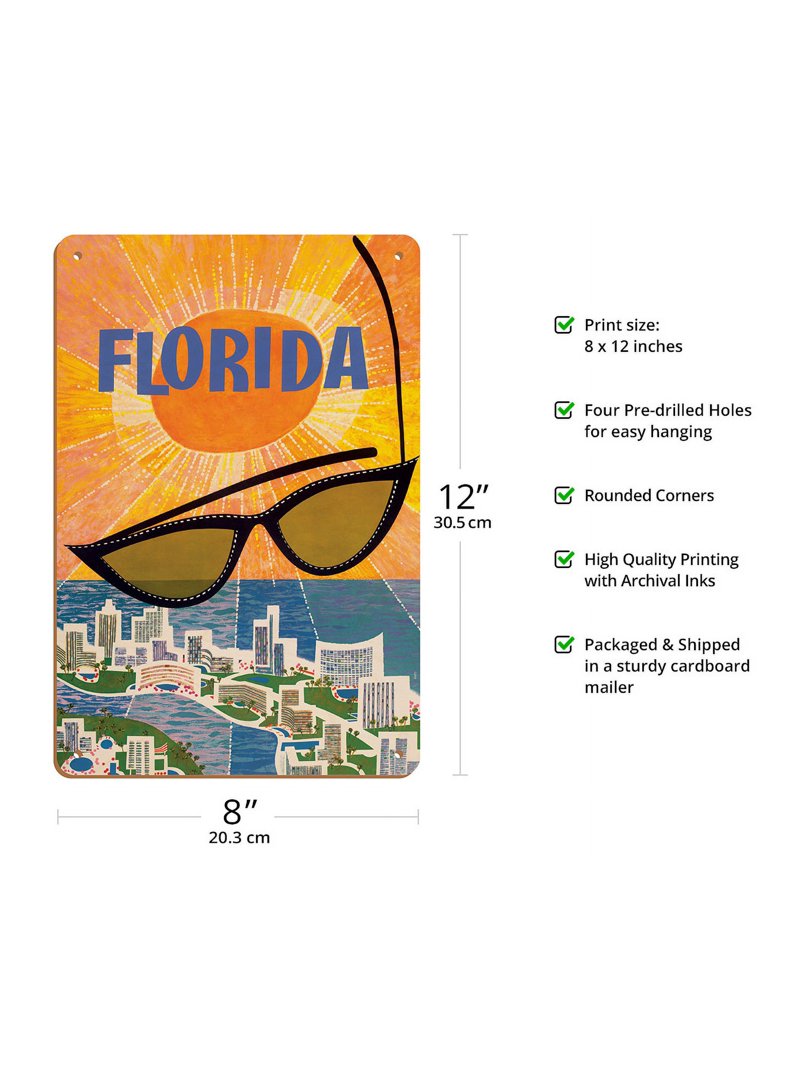 Miami Florida - The Sunshine State - Vintage Travel Poster by