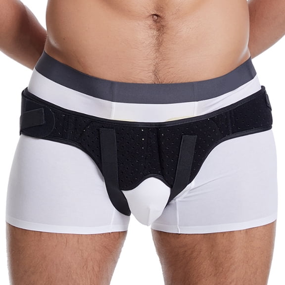 Kripyery Inguinal Hernia Belt Men Left/Right Side Supportive Groin Pain Truss for Pre or Post-Surgical Scrotal, Femoral, Comfortable Adjustable Waist Strap Hernia Guard