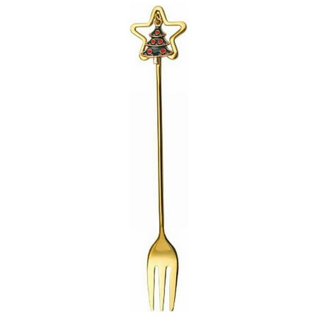 

Stainless Steel Tableware Creative Cute Christmas Star Spoon Fruit Fork Coffee Dessert Spoon 2024 Clearance