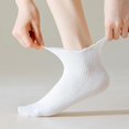 thumbnail image 2 of YooGuoGuo Womens Ankle Ruffle Socks Casual Cotton Frilly Breathable Cute Knit Lettuce Trim No Show Socks 6 Pack, 2 of 7
