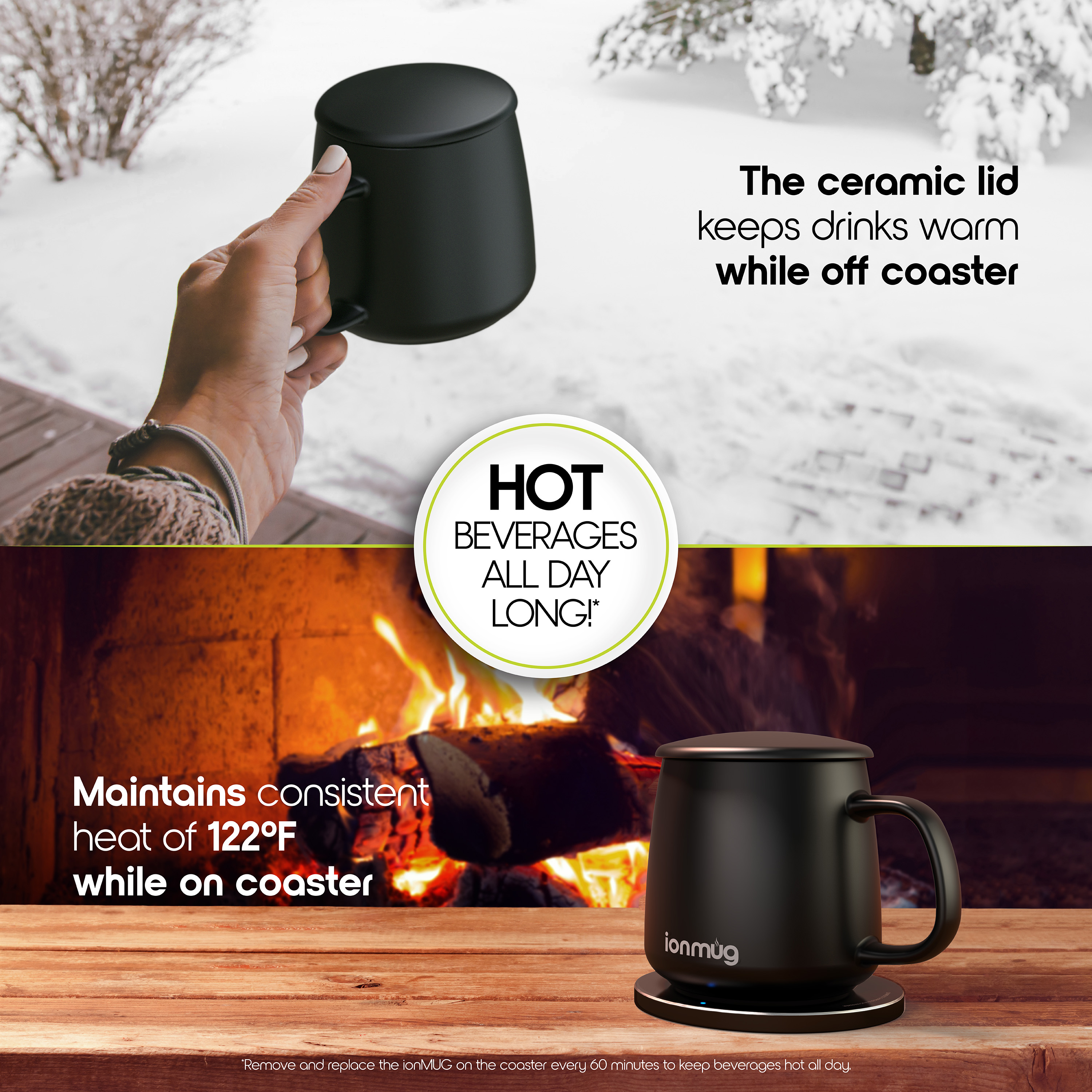 ionMug and Charging Coaster – 12.8oz Heated Ceramic Coffee Mug with Wireless Charging Coaster - image 3 of 11