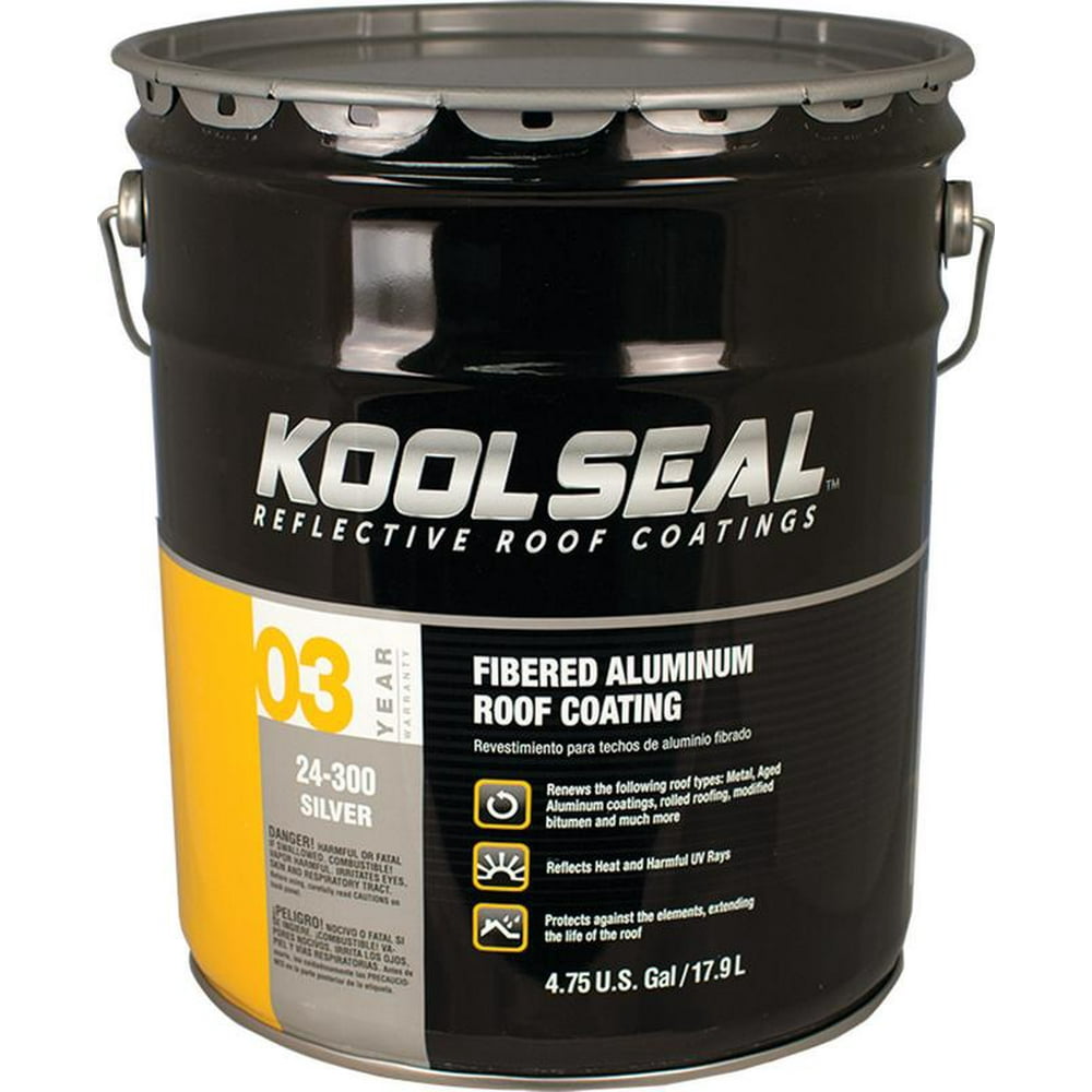 KOOL SEAL KS002430020 Aluminum Roof Coating, Silver, 5 gal Pail