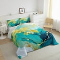 thumbnail image 3 of jejeloiu Aesthetic Geometric Art Bedding Comforter Set,Gpld Splatter Gold Twin Comforter Sets,Green Tie-Dye Bedding Set,Lightweight Room Decor Reversible,2-Piece, 3 of 8