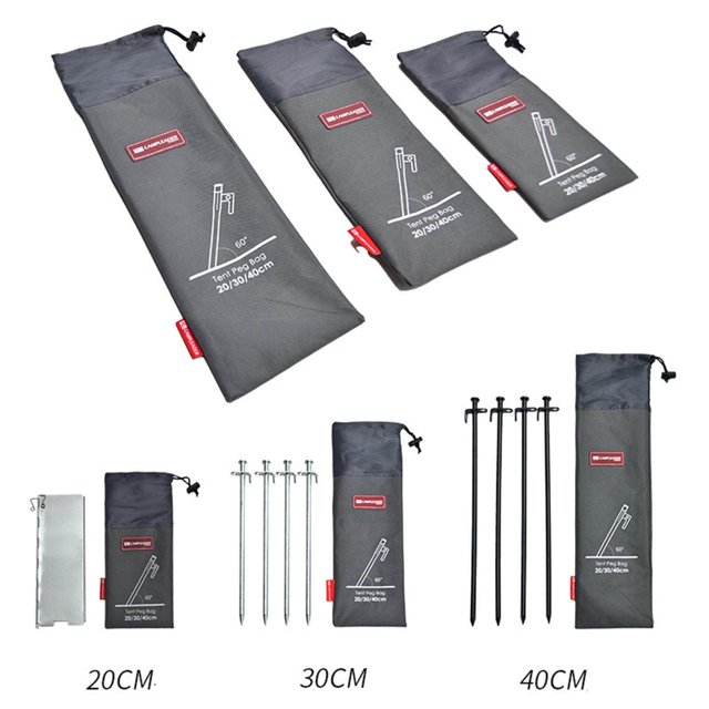 Outdoor Camping Tent Pegs Nails Stake Storage Bag Case Stuff Sack Pouch L
