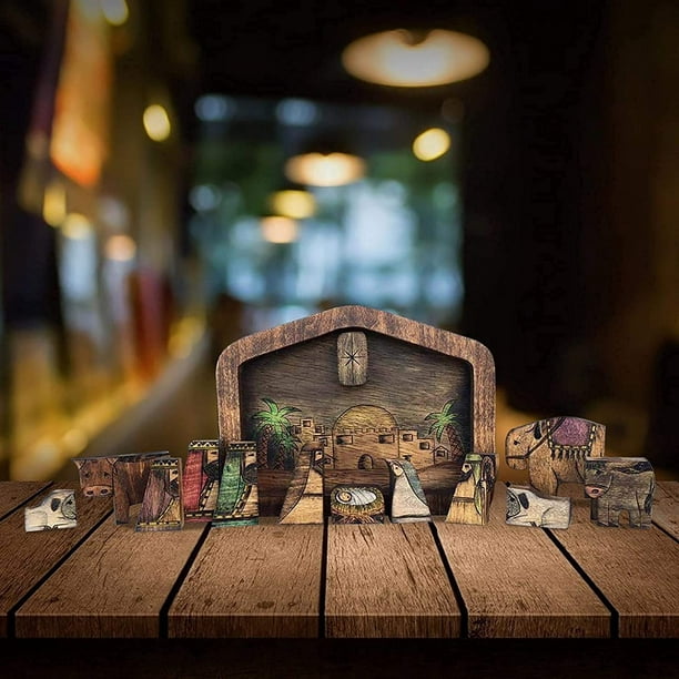 Puzzles de Jésus en bois Puzzle de la Nativité avec bois brûlé Design  Accessoires de décoration intérieure pour enfants