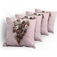 thumbnail image 5 of Ambesonne Chocolate Throw Pillow Cover 4 Pack, Candies in a Heart Shape, 16", Multicolor, 5 of 7