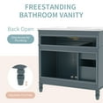 thumbnail image 5 of 36" Bathroom Vanity with Sink, Bathroom Storage Cabinet with Drawers, Freestanding Bathroom Vanity Cabinet, Solid Frame and MDF Board, Blue, 5 of 9