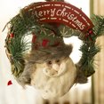 thumbnail image 4 of Corona decorativa para puerta, corona para puerta de Papá Noel, corona navideña para puerta de entrada, utilizada para puerta, ventana, decoración de accesorios para fiesta navideña 22 x 22 x 4 cm, 4 of 6