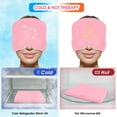 thumbnail image 4 of Headache Migraine Relief Cap,Gel Hot Cold Therapy Migraine Relief Cap,Comfortable & Strechable Ice Pack Eye Mask for Puffy Eyes, Tension, Sinus & Stress Relief,Pink, 4 of 16