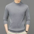 thumbnail image 2 of SERTG Men's Fashion High Neck Sweater Fall Winter Casual Solid Color Thermal Warm Knitted Pullover Top Men's Sweaters(Gray,3XL), 2 of 5