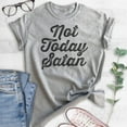 thumbnail image 2 of Not Today Satan T-Shirt, Unisex Women's Men's Shirt, Religious Graphic Tee, Funny Jesus T-shirt, Heather Gray, Medium, 2 of 6