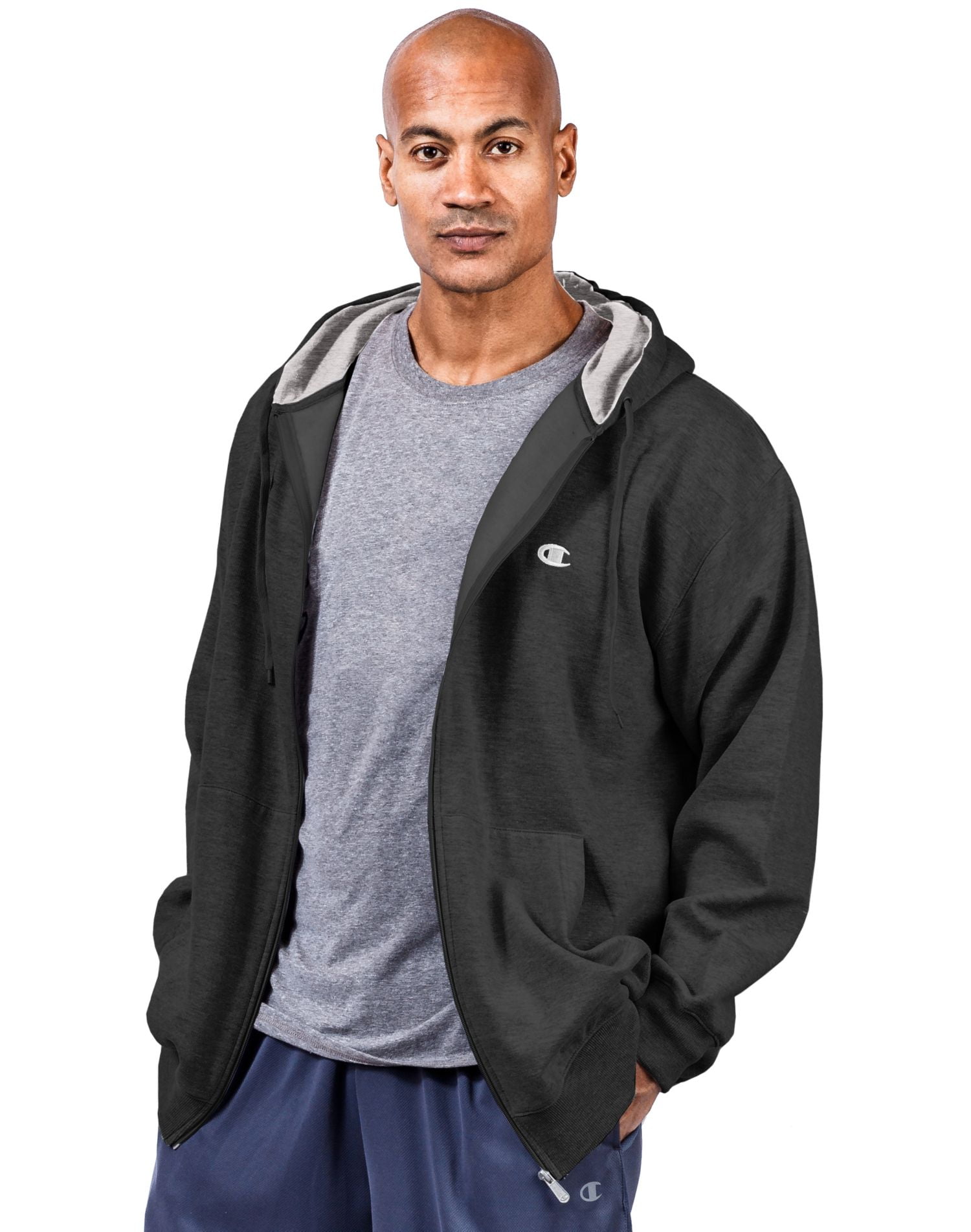 Tall Men`s Zip Fleece Hoodie, 3XLT 