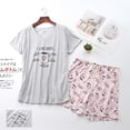 thumbnail image 4 of Plus Size 130kg shorts sleepwear women pajamas sets 60% cotton cute cartoon Short sleeve loose pyjama femme sleepwear women, 4 of 7
