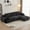 Black, variant on Hforesty Corduroy Memory Foam L-Shaped Sectional Sofa, Pet-Friendly Cloud Modular Couch, No Assembly for Living Room,Green